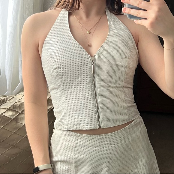 Vintage Y2K Wilsons Leather White 2 Piece Matching Set - Picture 5 of 14